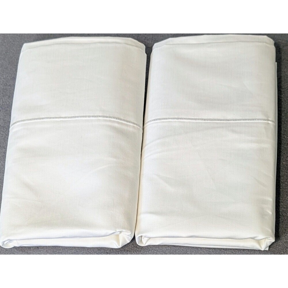 Lane Linen King Pillowcases White Egyptian Cotton Set of 2 Envelope Closure